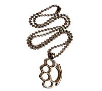 Stainless Steel Knuckle Duster (45mm x 28mm) Necklace on a 60 cm Stainless Steel Ball Chain in a Velvet Gift Bag