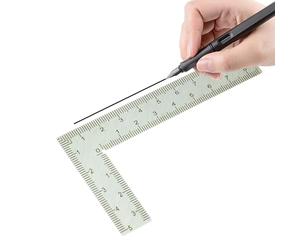 Stainless Steel L Shape Square Ruler - Double-sided High-precision Leather Square Ruler, 90 Degree Thickened Corner Framing Tools For Carpenter - 5×10cm