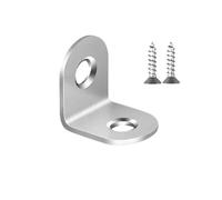 Stainless Steel L Shaped Corner Code 90 Degree Joint Brackets Furniture Cabinet Angle Connectors with Screw 1/10/20pcs(20 Sets-16x20mm)