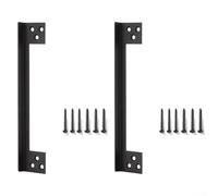 Stainless Steel L-Shaped Latch Guard Set 2PCS to Fortify Door Strike Area and Reduce Vulnerability to Breach (Black)