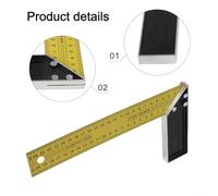 Stainless Steel L-Square Angle Ruler 90 Degree Measuring Tool for Precision Woodworking and Carpentry, Durable 250mm/350mm Engineer Square for Cutting Layout and Leather Craft(25cm)