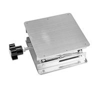 Stainless Steel Laboratory Lifting Platform Stand, Adjustable Scissor Rack for Lab Equipment, 100x100x160mm with Blue or Black Handle for Physics Chemistry Biology (Black Handle)