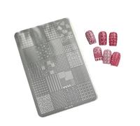 Stainless Steel Lace Checkerboard Nails Art Plate Suitable for Professional Manicure Designs and Beautys Creation Lace Grids Nails Template Tool