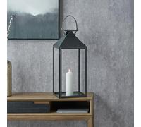 Stainless Steel Lantern for LED Candles | Metal and Glass Decorative Lantern for Indoor | Rectangular Lantern Candle Display (Black, W28 x D29 x H68cm)