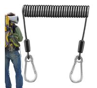 Stainless Steel Lanyard - Elastic Fishing Rod Retainer, Professional Grade Tether Cord | Durable Coiled Construction, Quick Connect Clips, Perfect For Hunting Hiking Marine Activities Outdoor Adventur