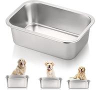 Stainless Steel Large Dog Bowl - 1.25-Gallon Capacity, Indoor/Outdoor Use, Shatterproof & Easy to Clean, Designed for Large & Giant Breeds (1-Pack)