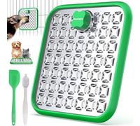 Stainless Steel Large Lick Mat for Dogs: Dog Lick Mats for Large Dogs, Cat Licking Pads for Crate Boredom & Anxiety Reduce, Slow Feeding, Cat Slow Feeder Mat with a Spatula, Scrubbing Brush