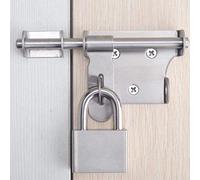 Stainless Steel Latch Heavy Duty Door Bolt Barrel Slide Lock with Padlock Hole, Sliding Bolt Gate Latch, Heavy Duty 304 Stainless Steel Barrel Door Latches, with Padlock Hole, Brushed Finish-6inch