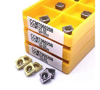 Stainless Steel Lathe Tools， 10pcs CCMT060204 VP15TF UE6020 US735 Carbide Insert CCMT060208 IC907 IC908 CNC Internal Turning Milling Tool Lathe CCMT 060204(Ccmt060204 Ue6020)