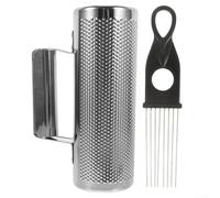 Stainless Steel Latin Percussion Guiro Instrument with Scraper - Hollow Body Hand Percussion for Rhythmic Music, Includes Metal San(3 8INCH)