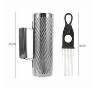 Stainless Steel Latin Percussion Guiro Instrument with Scraper - Hollow Body Hand Percussion for Rhythmic Music, Includes Metal San(3 10INCH)