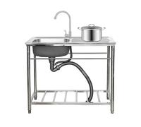 Stainless Steel Laundry Sink, 1 Compartment Single Bowl Kitchen Commercial Workstation Sink Basin Utility for Outdoor Garage Restaurant Room