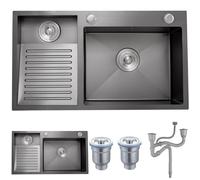Stainless Steel Laundry Sink with Integrated Washboard, Heavy-Duty Handwashing Tub, Durable Utility Washing Basin for Home and Garage
