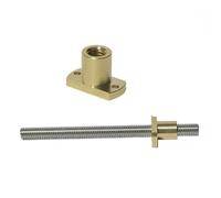 Stainless Steel Lead Screw Brass Nut, Lead Screw Rod Brass Flange Nut T12 Multiple Pitches/Leads Stainless Steel 100mm to 1000mm Multiple Lengths(2mm Pitch 4mm Lead,600mm)