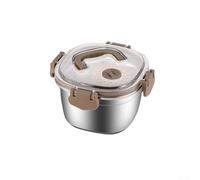 Stainless Steel Leakproof Lunch Box with Silicone Seal Lid, Food Container Engineered for Secure Meal Storage and Dishwasher Safe Cleaning (1300ML)