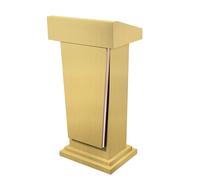 Stainless Steel Lectern Podium with Triple Storage - Standing Presenter Podium for Schools & Companies, Durable Brown Design, Ideal for Public Speaking & Events