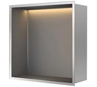 Stainless Steel LED Illuminated Recessed Waterproof Shelf for Bathroom Storage Space-Saving for Modern Interiors