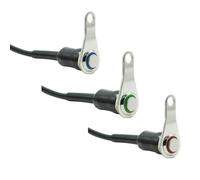 Stainless Steel LED Motorcycle Switch ON OFF Handlebar Mount Waterproof DC12V Headlight Fog Light Horn Start Kill Compatible With Motorcycle Models Universal Fit(Red Light-Self Retur)