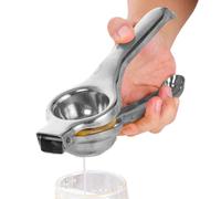 Stainless Steel Lemon Squeezer - Metal Citrus Juicer, Manual Lemon Squeezer with Non-Slip Handle | Portable Stainless Steel Citrus Juicer for Kitchen and Bar, Great for Recipes