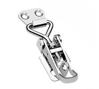 Stainless Steel Lever Lock Hasp Adjustable 38-50mm Self-Locking Cabinet Latch No Drilling Required for Glass Door Box Case