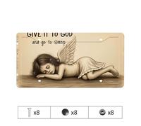 Stainless Steel License Plate Frames Give It To God And Go To Sleep: A Serene Angel'S Lullaby License Plate Bling License Plate Frame Black License Plate