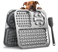 Stainless Steel Lick Mats for Dogs with Scraper: FEELNEEDY Sectional Slow Feeder Dog Bowl, Non-Slip Suction Cups, Durable, Slow Feeding, Anxiety Relief, Dental Health, Machine-Washable Dog Lick Mat