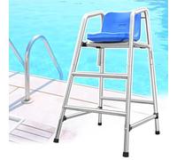 Stainless Steel Lifeguard Chair with Ladder, Durable and Adjustable Height for Pool Safety in Indoor and Outdoor Settings