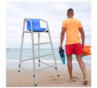 Stainless Steel Lifeguard Observation Chair for Swimming Pools, Water Parks, Ideal for Supervision with Umbrella Hole, Referee