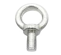 Stainless Steel Lifting Ring Threaded Eye Bolt, Lifting Eye Bolt Carbon Steel Male Thread White M6 M8 M10 12-50mm Assorted Pcs(4Pcs M6x16)