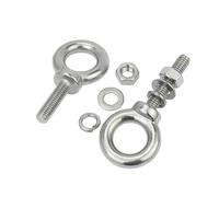 Stainless Steel Lifting Ring Threaded Eye Bolt， Ring Eyebolts 304SS 2Pcs & Nuts Washers Screws Gasket Ext Marine Lifting Multisize Silver(M8x30mm)