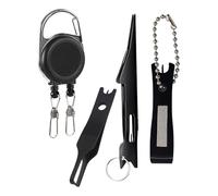 Stainless Steel Line Cutter Nipper Hook Eye Cleaner Fly Fishing Clippers Tool Retractor with Tweezers Knots Tyer Carabiner Fly Fishing Line Cutter Nipper Hook Eye Cleaner with Tweezers Knots Tyer