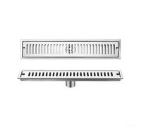 Stainless Steel Linear Floor Drain Compatible with Standard Tiling Methods for Bathrooms Kitchens and Pool Decks (10cm x 50cm)