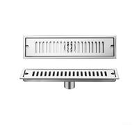 Stainless Steel Linear Floor Drain Compatible with Standard Tiling Methods for Bathrooms Kitchens and Pool Decks (10cm x 40cm)