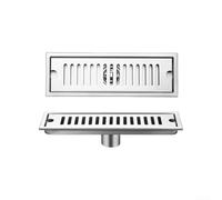 Stainless Steel Linear Floor Drain Compatible with Standard Tiling Methods for Bathrooms Kitchens and Pool Decks (10cm x 30cm)