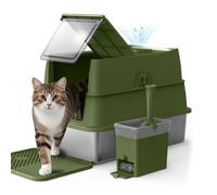 Stainless Steel Litter Box | Enclosed Cat Litter Box with Lid for Big Cats