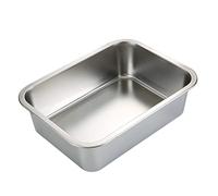 Stainless Steel Litter Box for Cat Rabbit Odor Control Non Stick Litter Tray Extra Large Pan 45x35x10cm Rabbit Box
