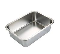 Stainless Steel Litter Box for Cat Rabbit Odor Control Non Stick Litter Tray Extra Large Pan 45x35x10cm Steel