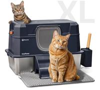 Stainless Steel Litter Box with Lid Stainless Steel Cat Litter Box XL High Sides Metal Litter Box Large Kitty Litter Box Enclosed 3 in 1 XXL Sifting Extra Large Cat Litter Boxes for Indoor Cats