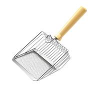 Stainless Steel Litter Scooper - Cat Litter Scoop | Chicken Poop Sifting Shovel | Heavy-Duty Metal Scoop with Comfortable Handle for Multi-Cat Box, Small Animal Cage, Pet Coop, Indoor Outdoor Use