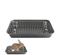 Stainless Steel Litter Tray,Anti-Bite Anti-Tip Toilet,Removable Grid | Crafted From 304 Stainless Steel-rabbits Can Gnaw, Scratch & Dig All Day Without Damaging It. The Low Centre Of