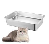 Stainless Steel Litter Tray - Cat Litter, Large Size | Excellent Know-How Cat Hygiene, Cat Litter Accessories, Easy Care, Pet Litter Tray
