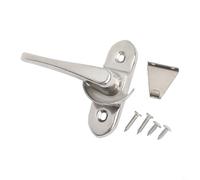 Stainless Steel Lock, Bidirectional Sash Jammer for Enhanced Home Security, Crescent Type Hasp Lock for Sliding and Double-Hung(Silver)