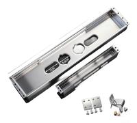 Stainless Steel Lock Box 304 Adjustable Gap Bidirectional Hole Thickened Rounded Edges Silver Door Hardware 54.5x11x3.8cm Universal-Fit Indoor Outdoor