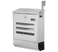 Stainless Steel Lockable Mailboxes with Keys, Large Capacity Wall-Mount Mailbox with Newspaper Compartment, Silver, 14 * 4 * 17in