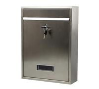Stainless Steel Lockable Outdoor Mailbox, Wall Mounted Vertical Dropbox, Metal Secure Hanging Mailbox for Home Office school, 10 * 4 * 14 in