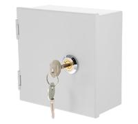 Stainless Steel Locking Outlet Box Cover for Wall Switch Protection | Splashproof Hinged Enclosure, Lock and Keys Included, Surface or Flush Mounted for Commercial Spaces