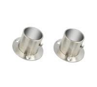Stainless Steel Locking Rail Socket Brackets 2 Pack Silver 19.5-26mm for Closet Wardrobe
