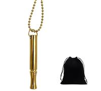Stainless Steel Long Breathing Necklace with Drawstring Pocket, Stress and Anxiety Relief, Yoga Pendant (Gold)