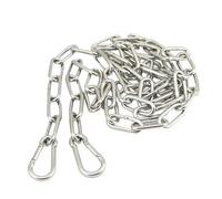 Stainless Steel Long Link Chain Dog Lead Leash Pet Drag Binding Clothesline With Two Snap Hook 2/3/4/5/8/10M for Gate Door,Lift Chains(Length 4M)
