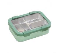 Stainless Steel Lunch Box 3 Compartment Leakproof Container With Secure Lids For Adults Work School Dishwasher Safe 22.8x16.5x7cm Portable Food Storage (Green)